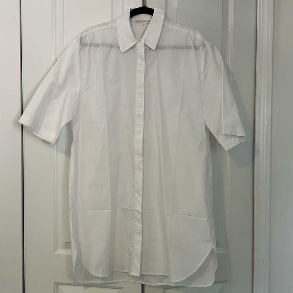 Olivaceous button-down dress, NWT